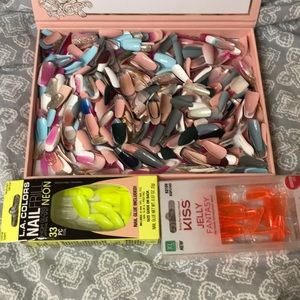 HUGE press on nails sets GLITTER RHINESTONES LOTS